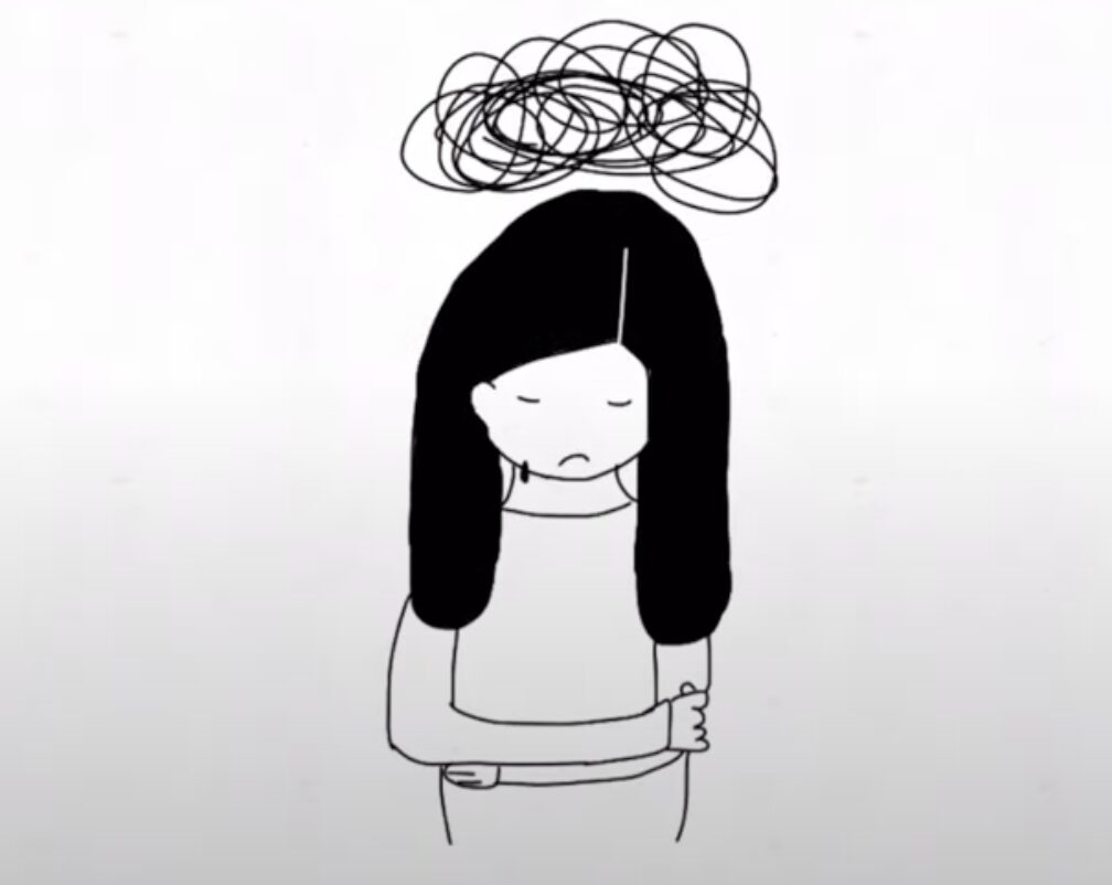An illustration of a sad person.